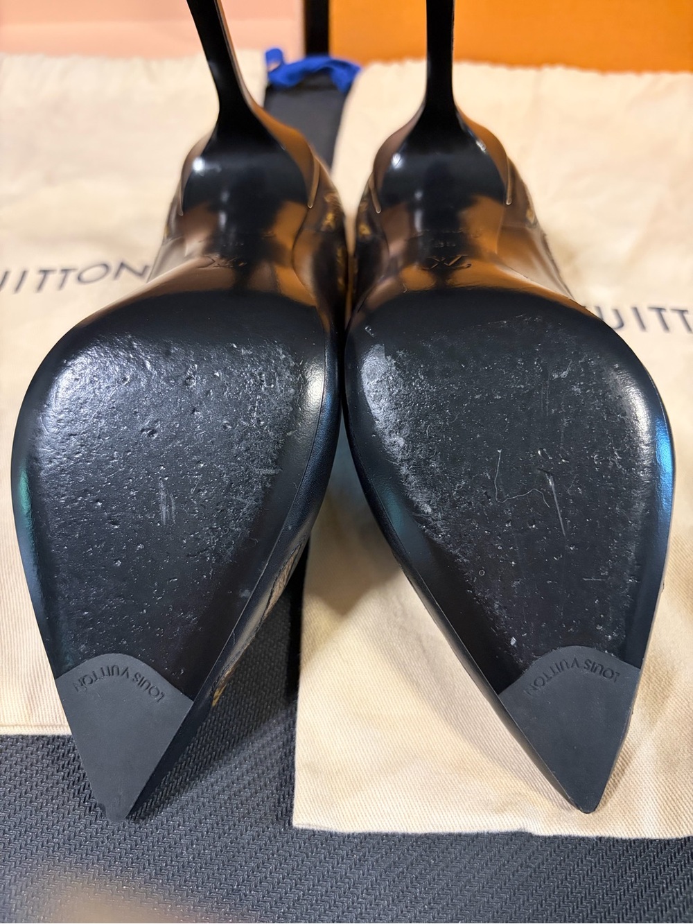 Louis Vuitton Black/Brown Monogram Pointed Toe Stiletto Heels - Picture 11 of 16